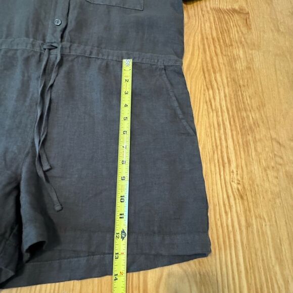 VELVET by GRAHAM & SPENCER NWT Ruth Linen Olive Green Romper SZ MED - Picture 5 of 13